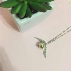 Flying Snitch Mixed Metal Gold Silver Necklace